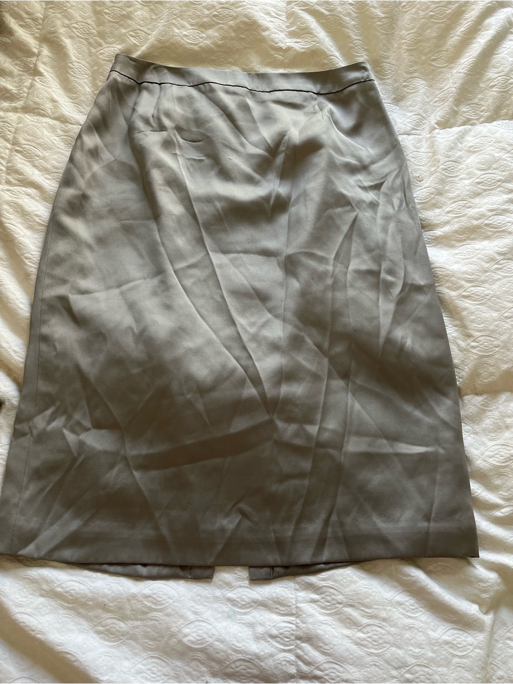 Talbots silk Classic Knee-Length Gray A-Line Skirt size 10